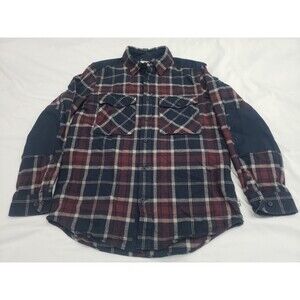 FjallRaven Ovik Button Down L/S Comfort Fit Shirt Dark Navy Dark Garnet Size Lg